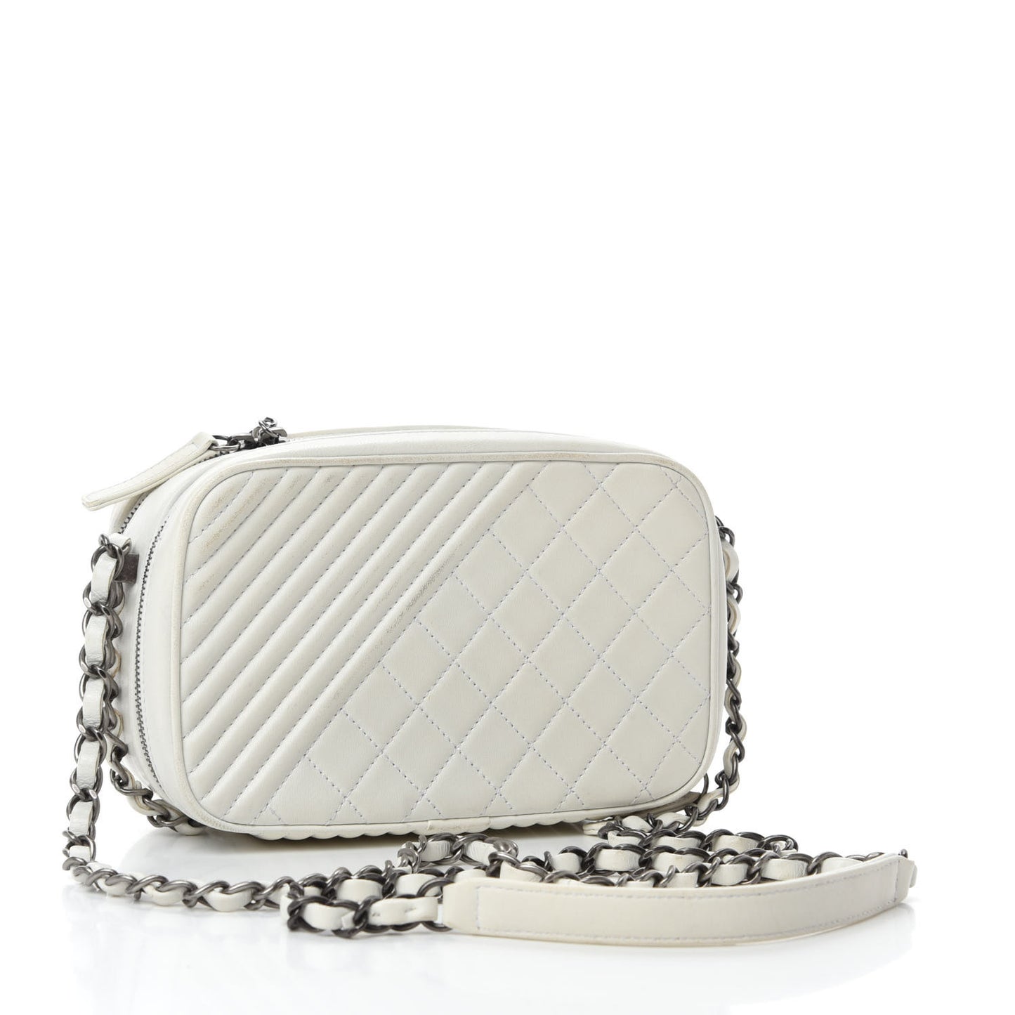 Lambskin Small Coco Boy Camera Case White