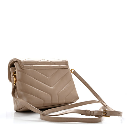 Saint Laurent Calfskin Y Quilted Monogram Toy Loulou Crossbody Bag Dark Beige 3 of 14