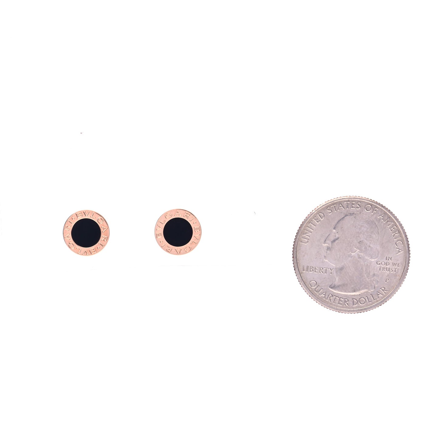 18K Rose Gold Black Onyx BVLGARI BVLGARI Stud Earrings