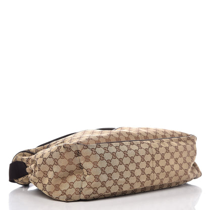 Gucci Monogram Natural Pigskin Large Diaper Bag Beige Ebony Cocoa Dark Chocolate 4 of 11