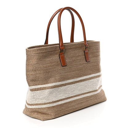 Celine Textile Calfskin Horizontal Cabas Beige Tan 2 of 4