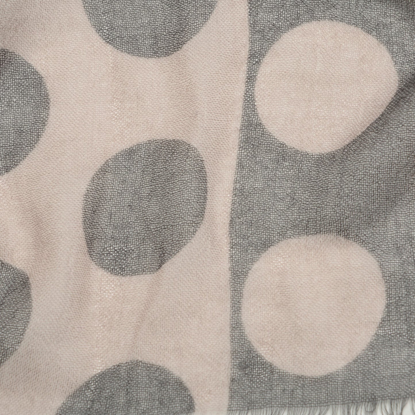 Prorsum Cashmere Silk Polka Dot Fringe Scarf Grey
