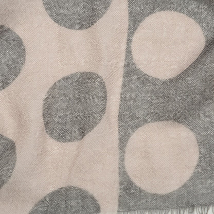 Burberry Prorsum Cashmere Silk Polka Dot Fringe Scarf Grey 3 of 4