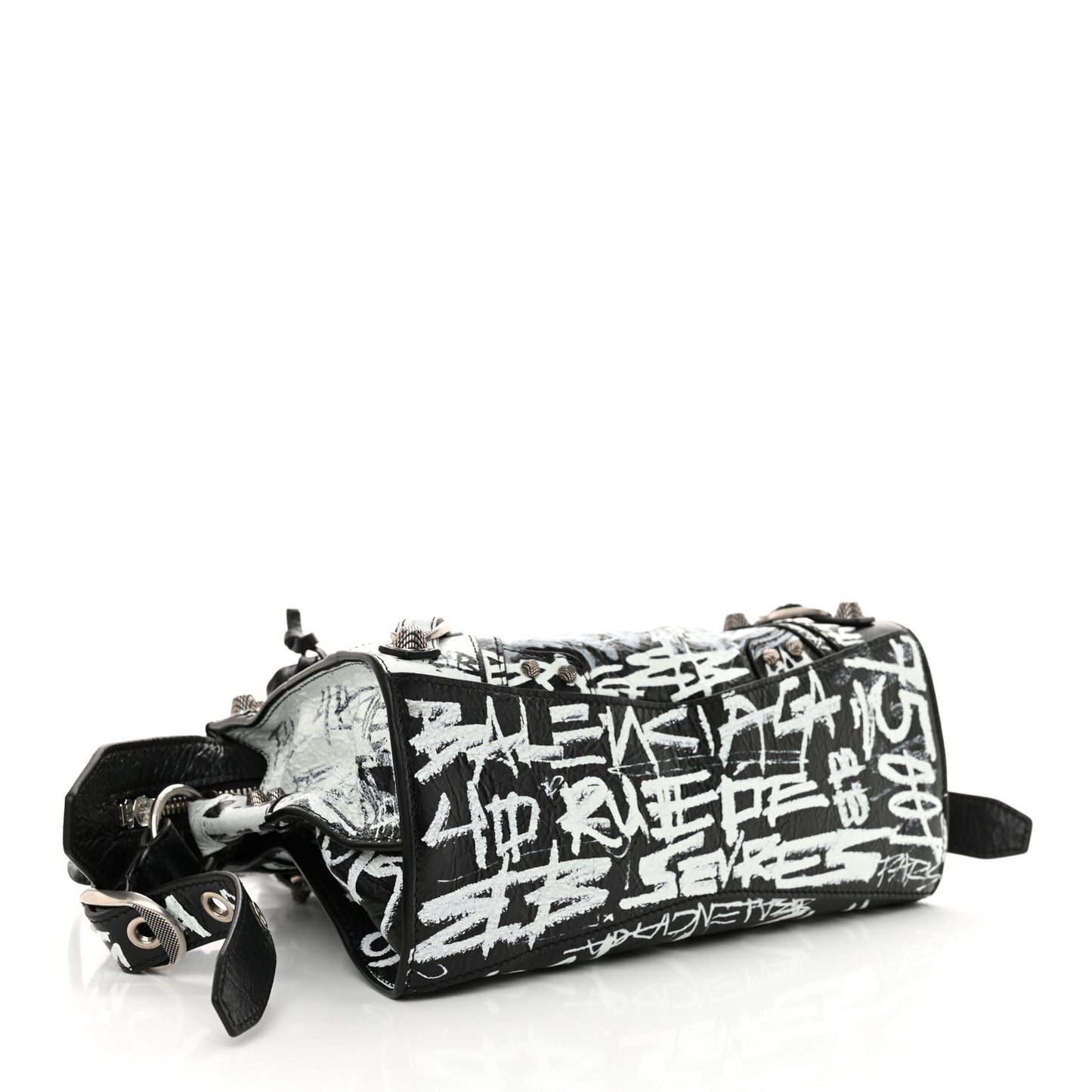 Agneau Arena Graffiti Neo Cagole Handbag XS Black White