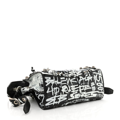 Balenciaga Agneau Arena Graffiti Neo Cagole Handbag XS Black White 5 of 11