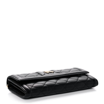 Burberry Calfskin Quilted Continental Wallet Black 4 of 13