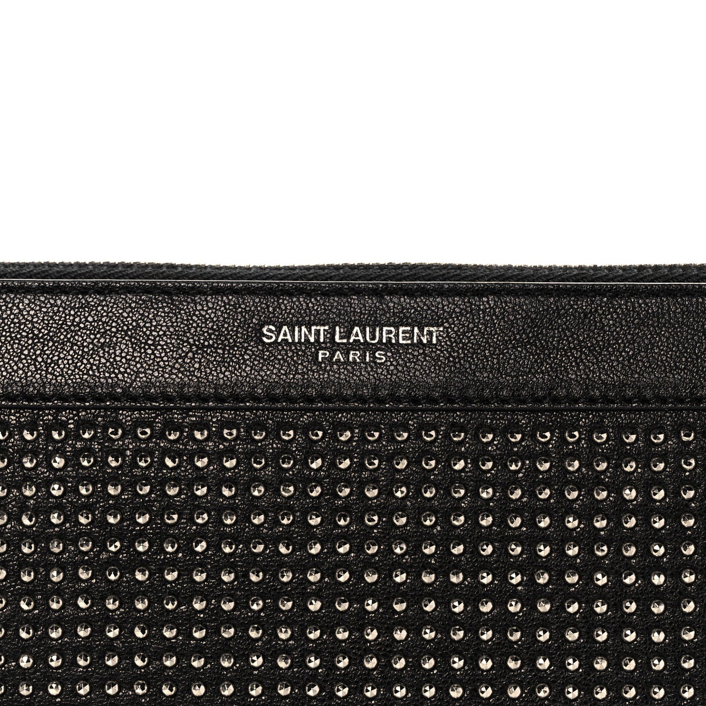 Calfskin Studded iPad Pouch Black