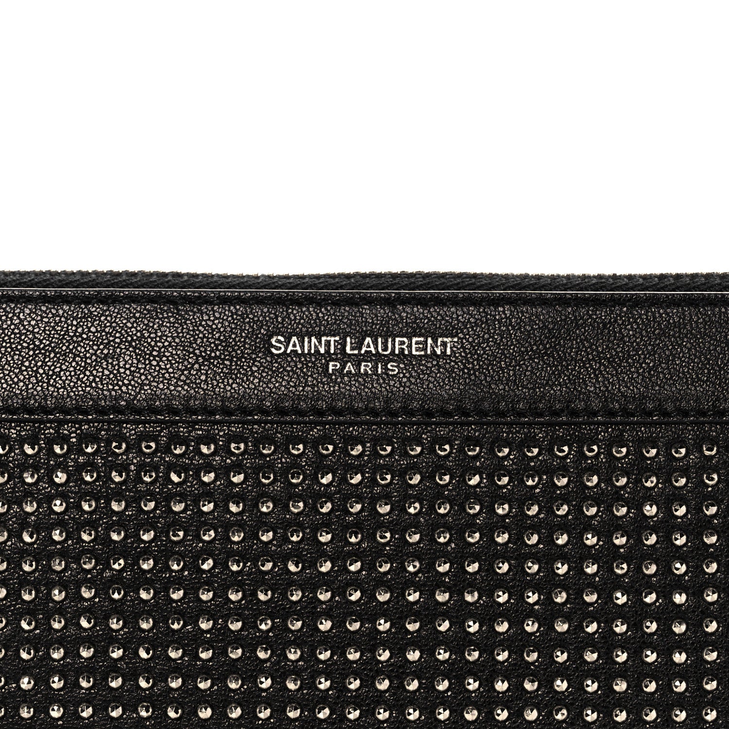 Saint Laurent Calfskin Studded iPad Pouch Black 8 of 10