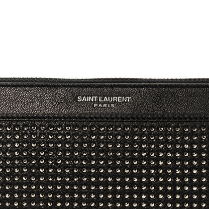 Saint Laurent Calfskin Studded iPad Pouch Black 8 of 10