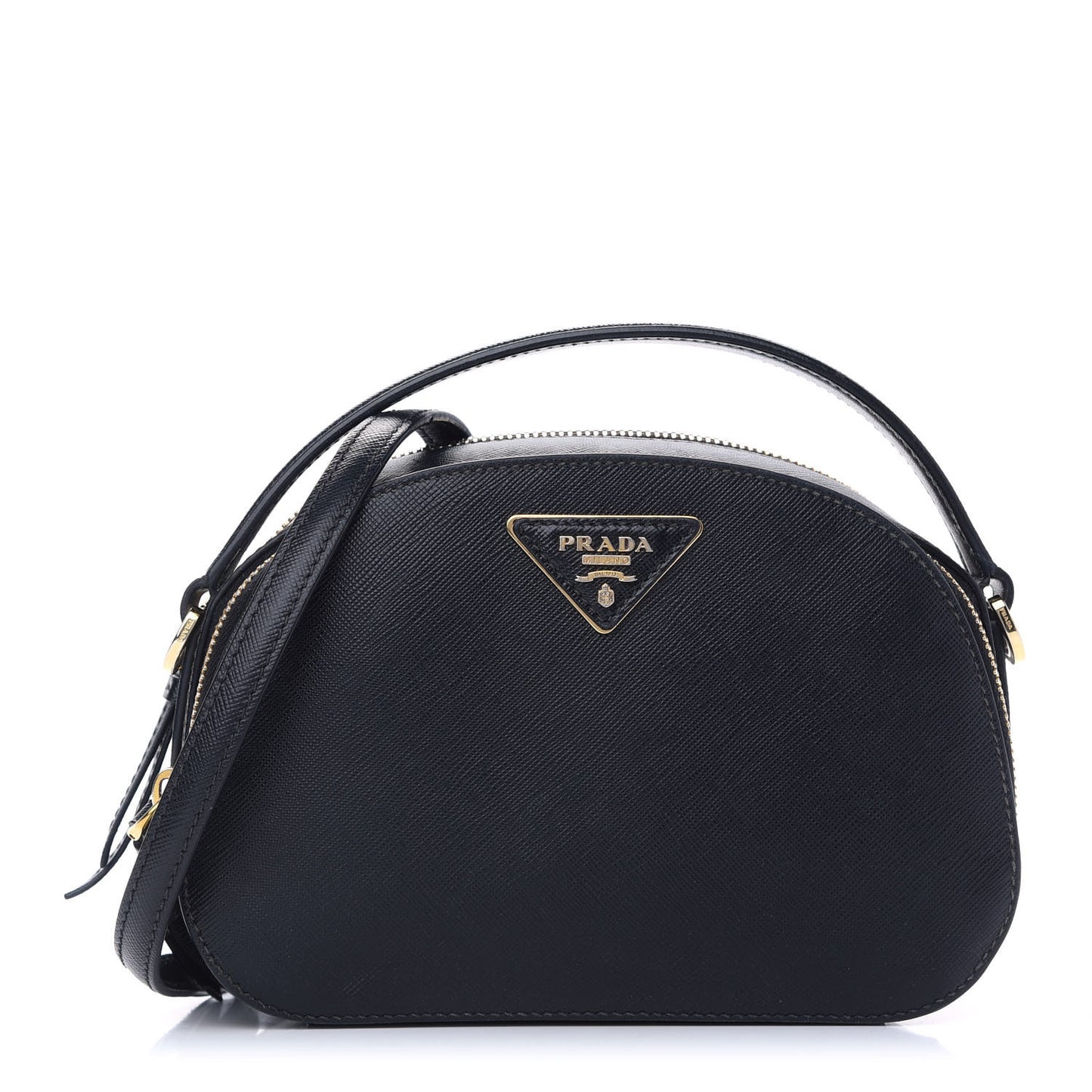 Saffiano Lux Odette Crossbody Black
