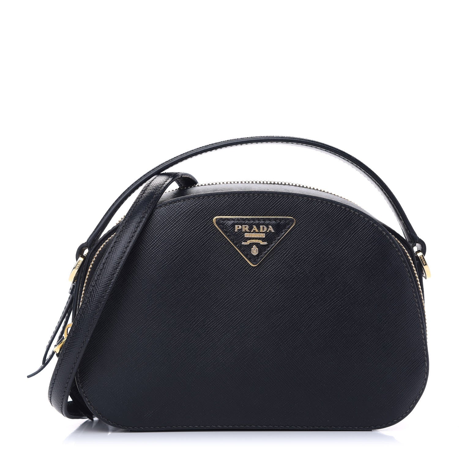 Prada Saffiano Lux Odette Crossbody Black 1 of 11