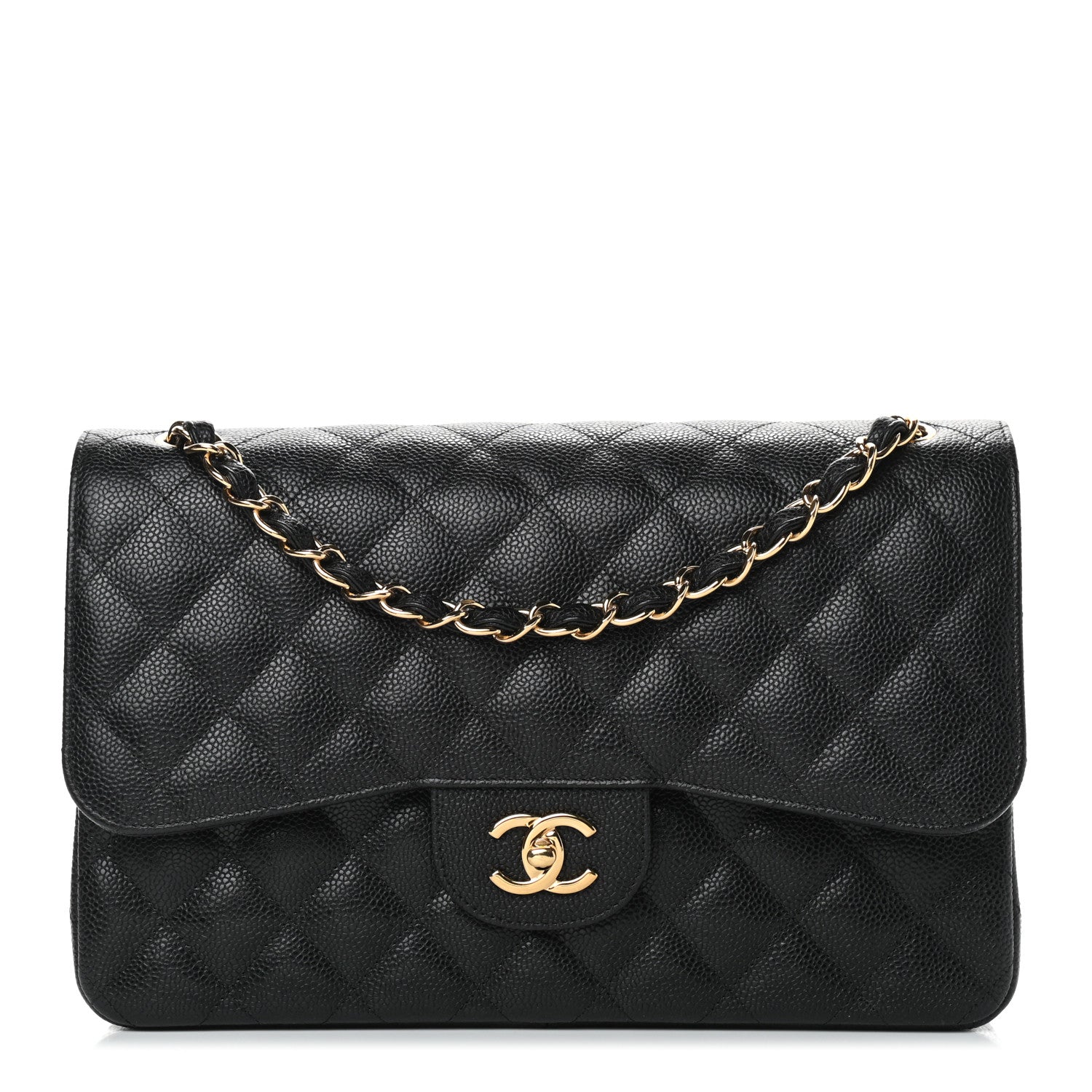 Chanel Caviar Quilted Jumbo Double Flap Black 1 of 8