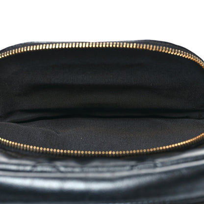 Chanel Iridescent Lambskin Quilted Double Zip Pouch Black 6 of 11