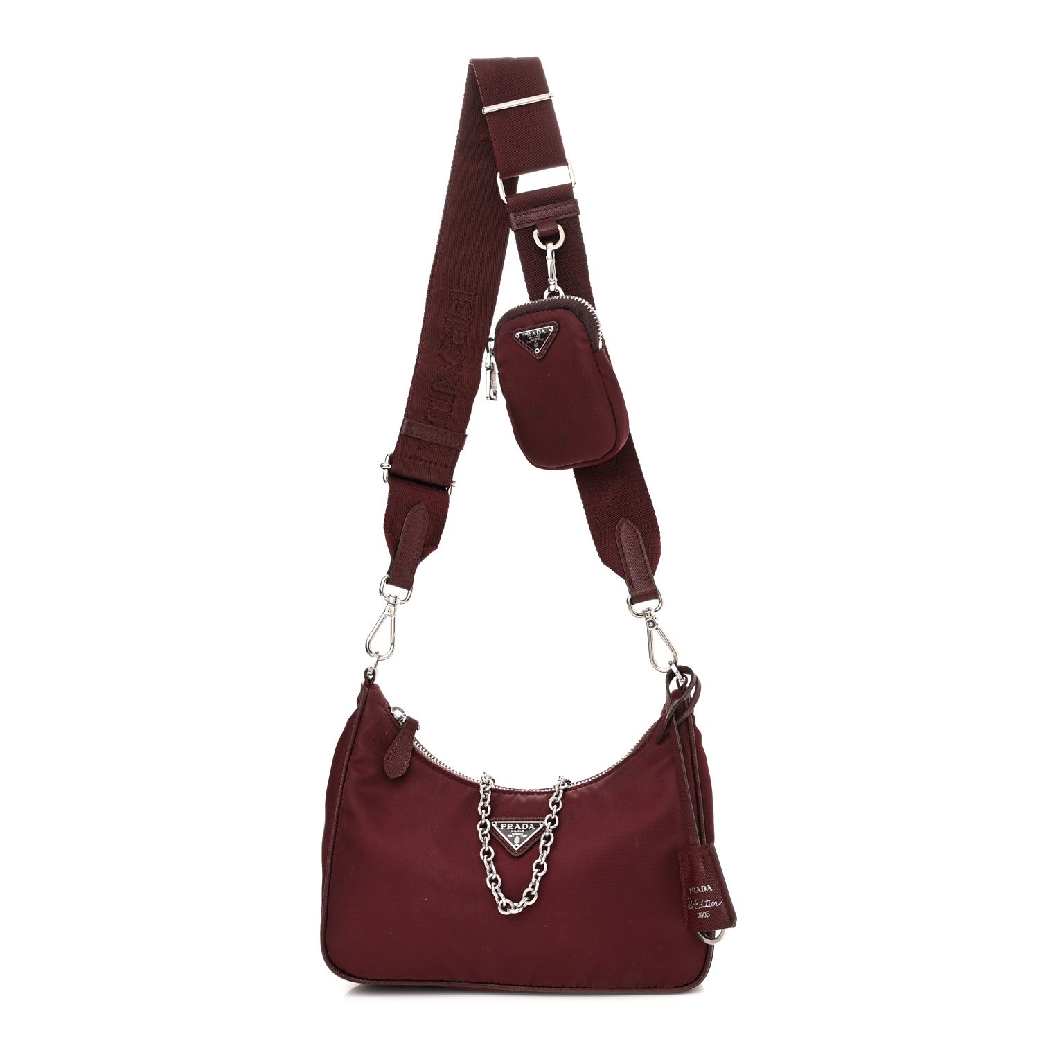 Prada Tessuto Nylon Re-Edition 2005 Shoulder Bag Granato 1 of 11