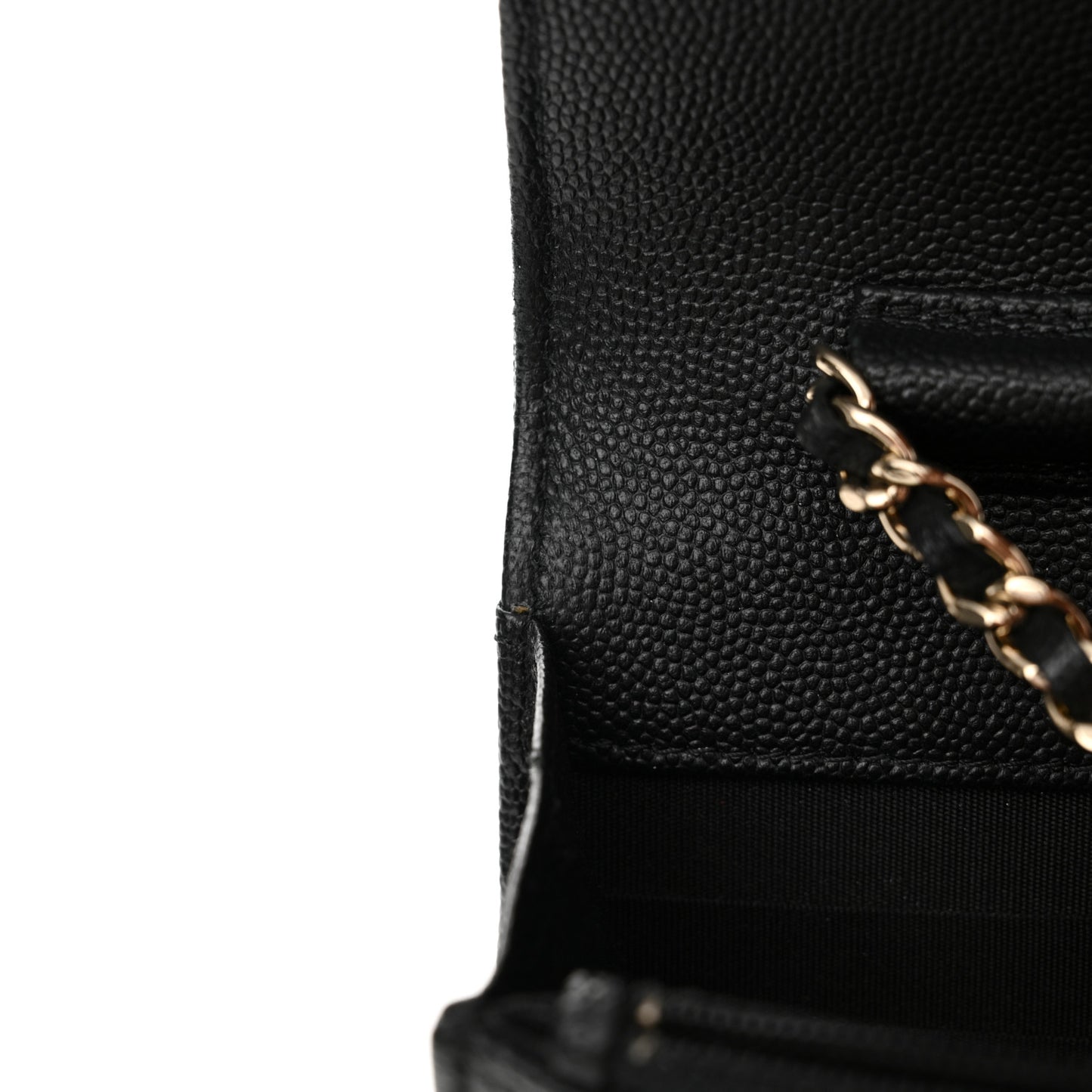 Caviar Quilted Vintage Mademoiselle Wallet On Chain WOC Black