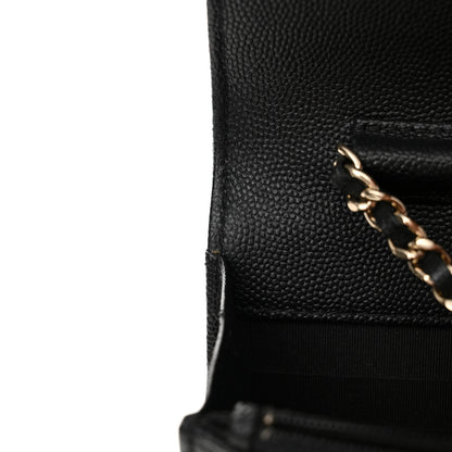 Chanel Caviar Quilted Vintage Mademoiselle Wallet On Chain WOC Black 12 of 14