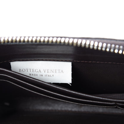 Bottega Veneta Nappa Intrecciato Zip Around Chain Wallet Ebano 8 of 20