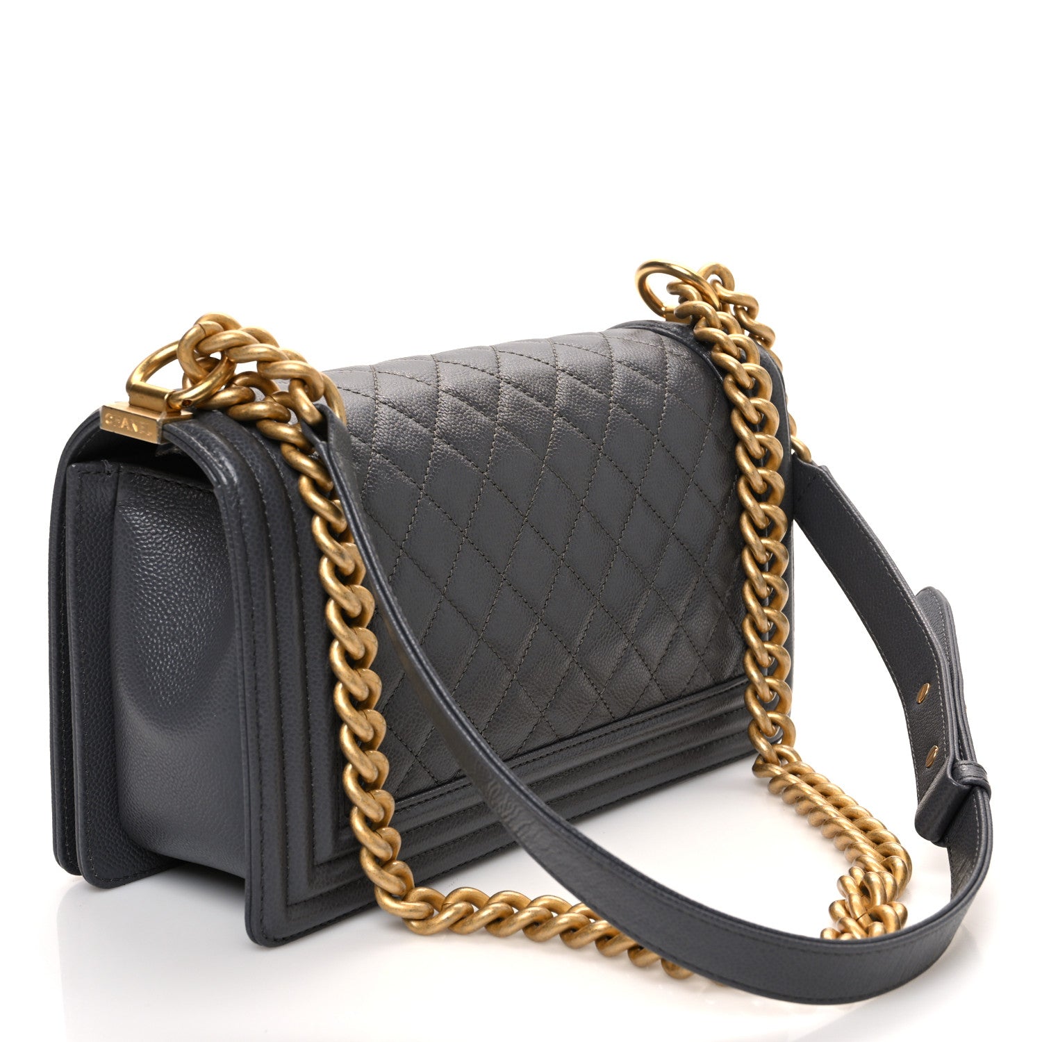 Chanel Caviar Quilted Medium Boy Flap Grey 3 of 10