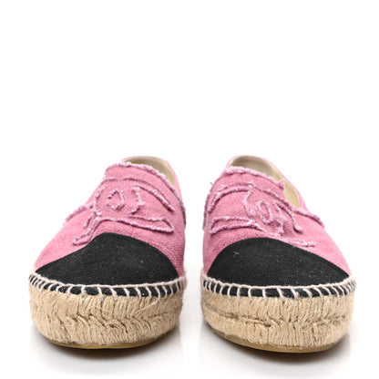 Chanel Linen CC Espadrilles 41 Pink Black 2 of 9