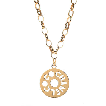 Chanel Medallion Long Chain Necklace Gold 1 of 5