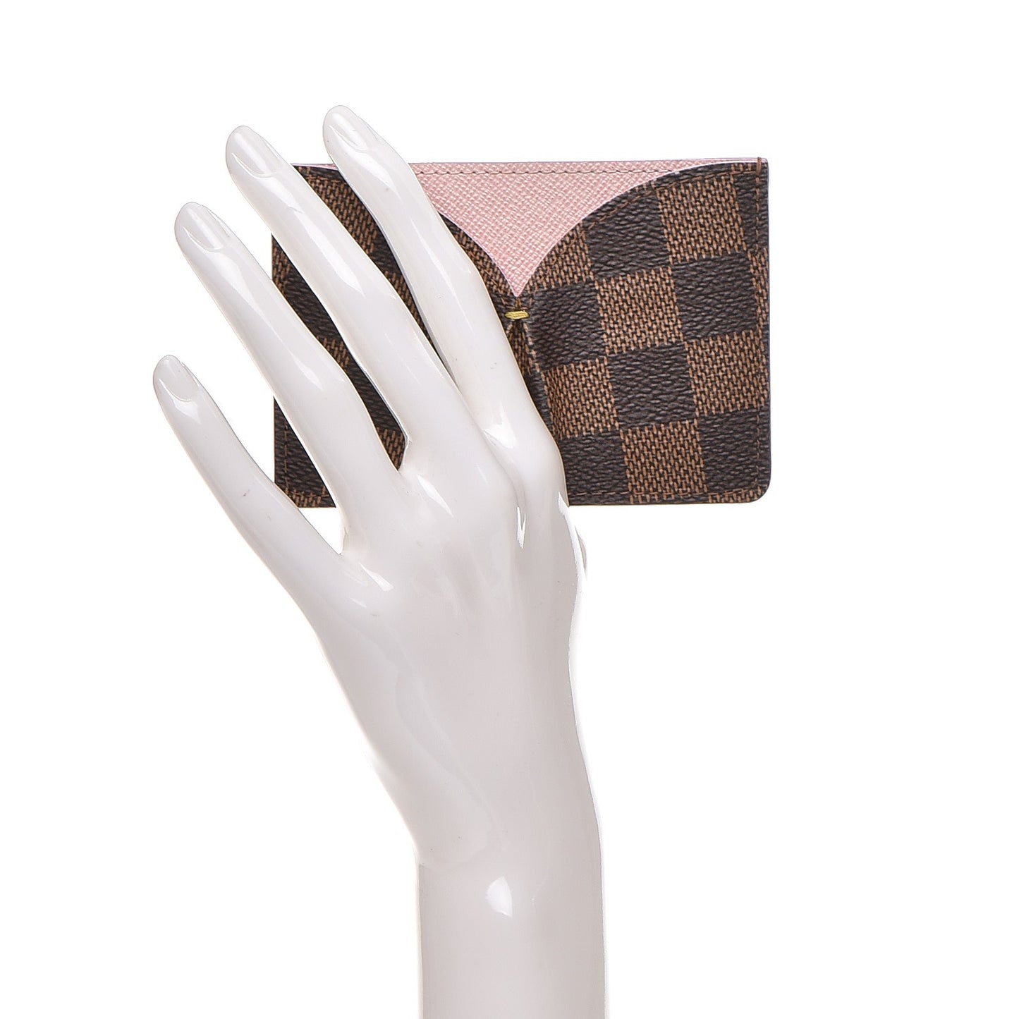 Damier Ebene Caissa Card Holder Rose Ballerine