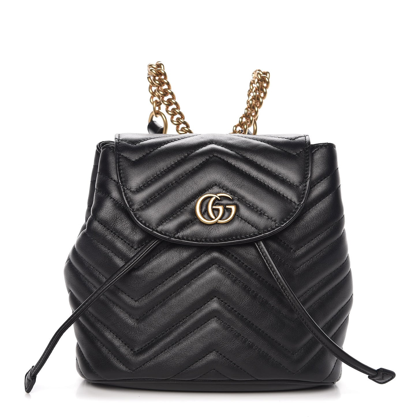 Calfskin Matelasse GG Marmont Flap Backpack Black