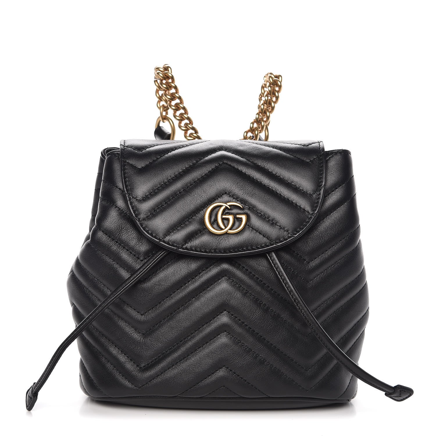 Gucci Calfskin Matelasse GG Marmont Flap Backpack Black 1 of 7