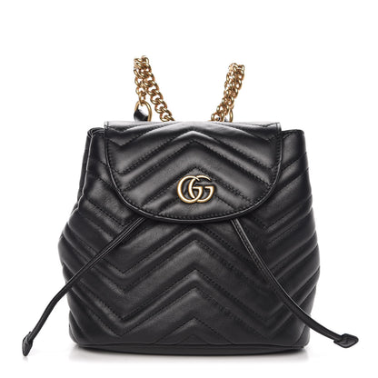 Gucci Calfskin Matelasse GG Marmont Flap Backpack Black 1 of 7