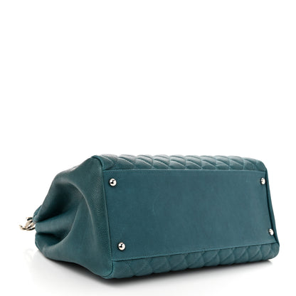 Chanel Caviar Quilted Large Just Mademoiselle Bowling Bag Turquoise 4 of 11