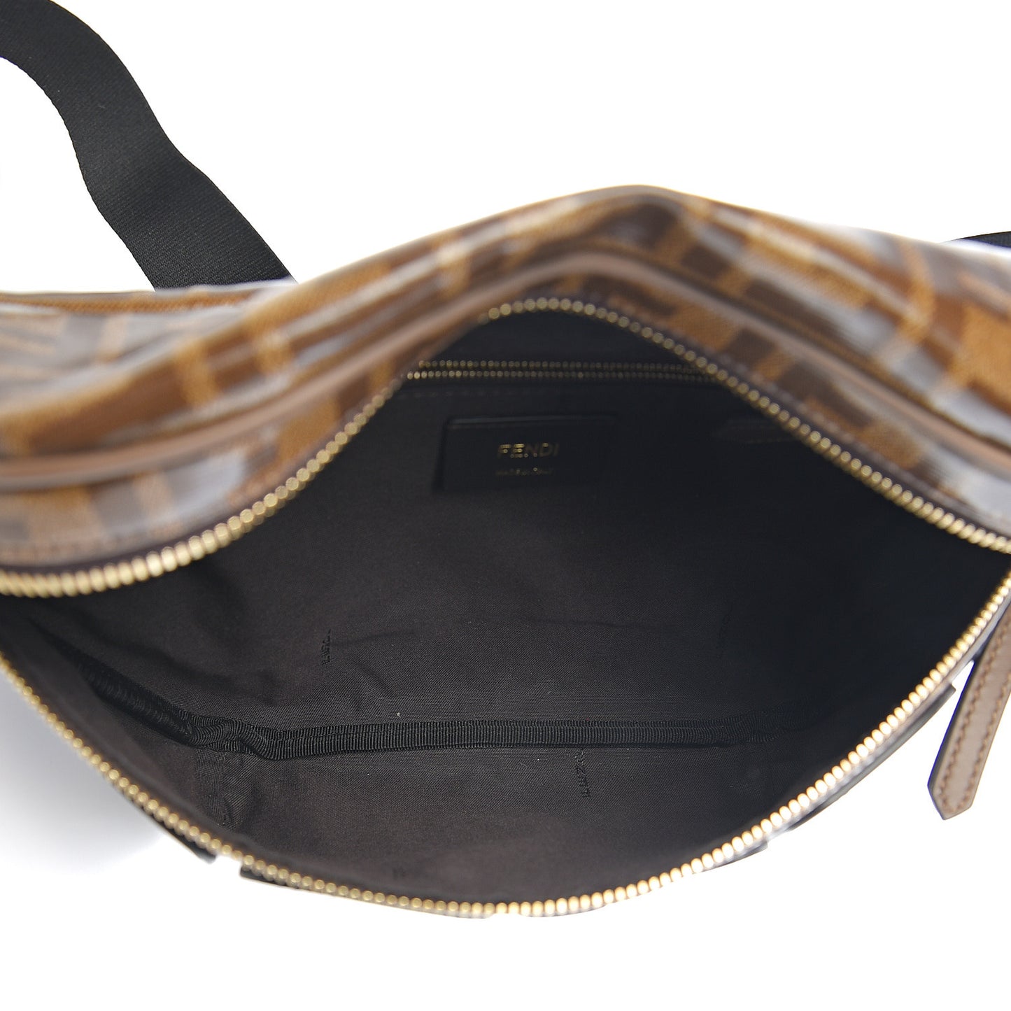 X FILA Glazed Fabric Vitello Century FF 1974 Mania Belt Bag Mogano Panna Blueberry