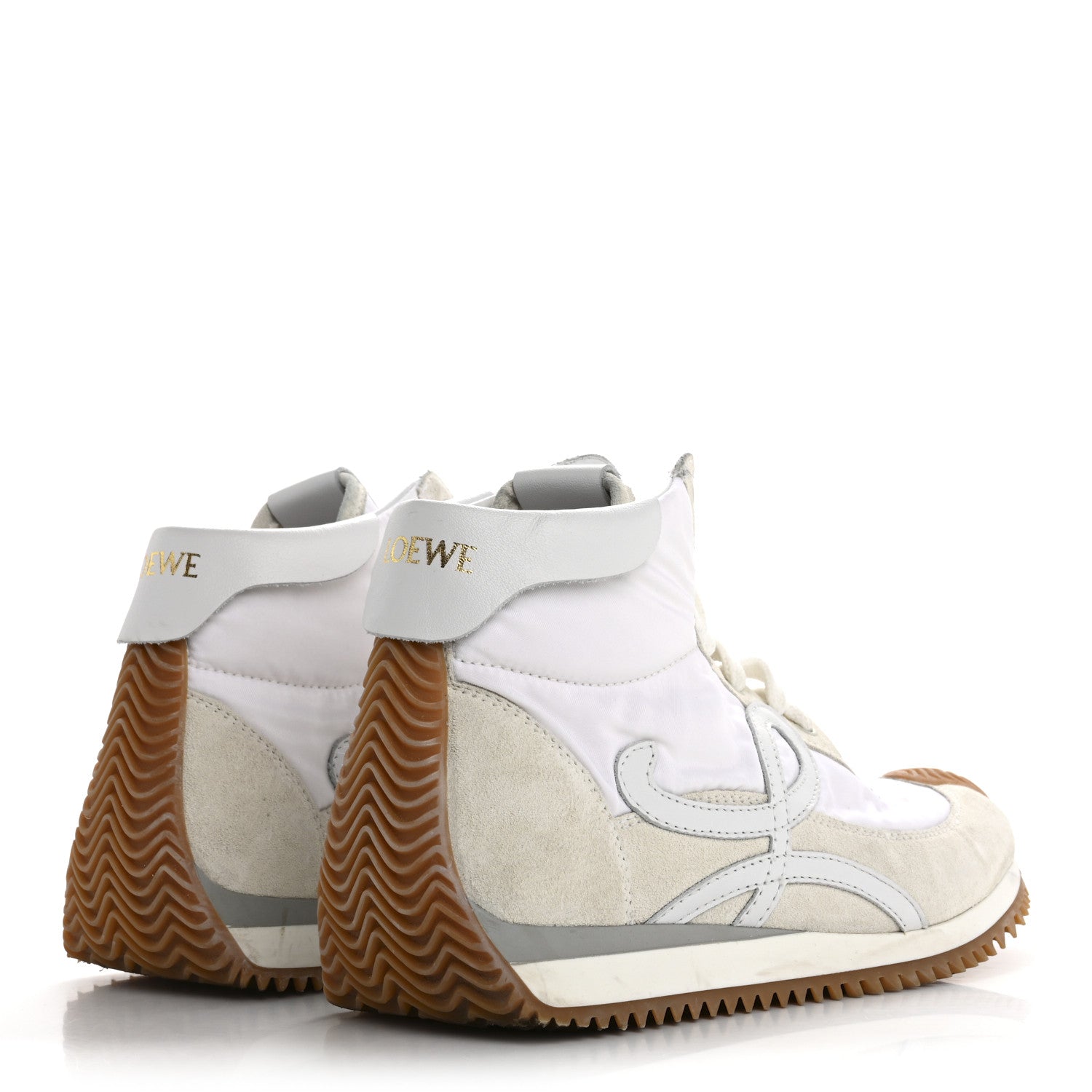 Loewe Nylon Suede Flow Retro Runner High Top Sneakers 37 White 5 of 13