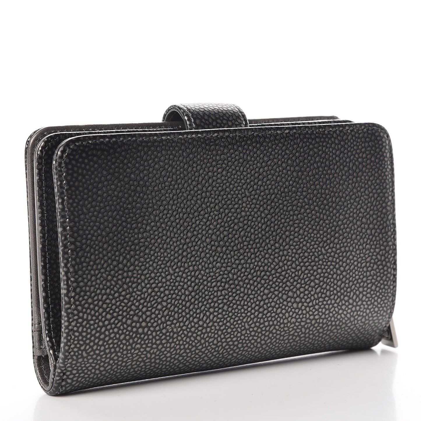 Caviar Timeless CC Zipped Pocket Wallet Dark Silver