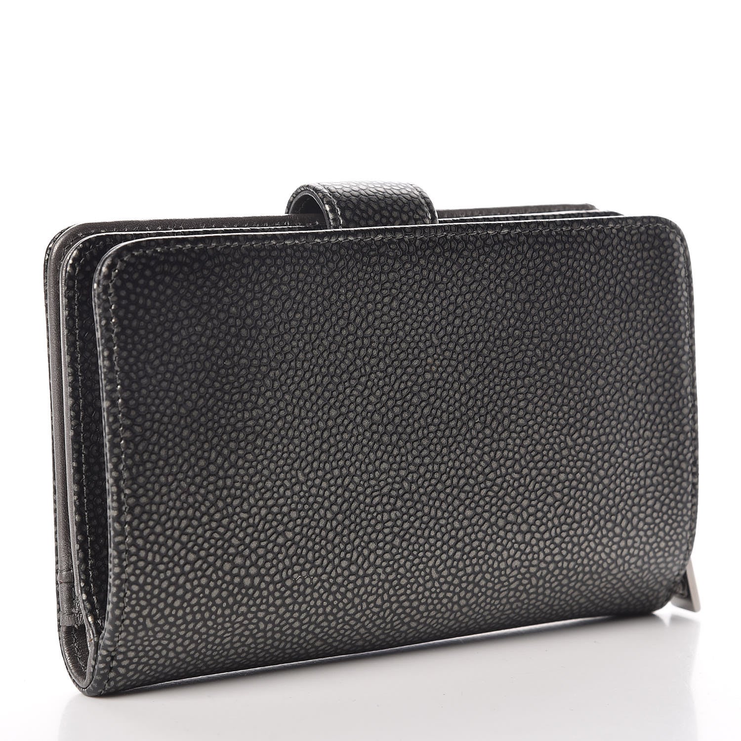 Chanel Caviar Timeless CC Zipped Pocket Wallet Dark Silver 3 of 13