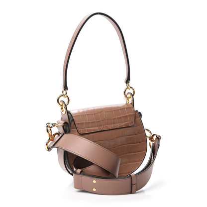 Chloe Calfskin Crocodile Embossed Small Tess Bag Woodrose 3 of 9