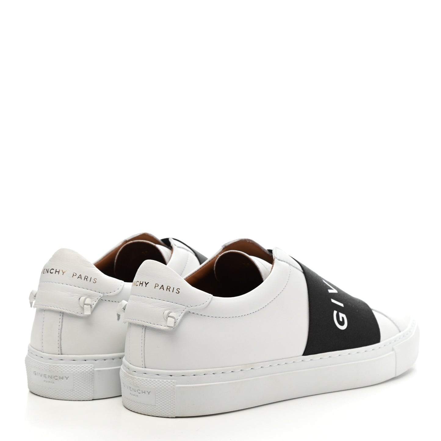 Calfskin Band Logo Womens Urban Street Sneakers 39 White Black