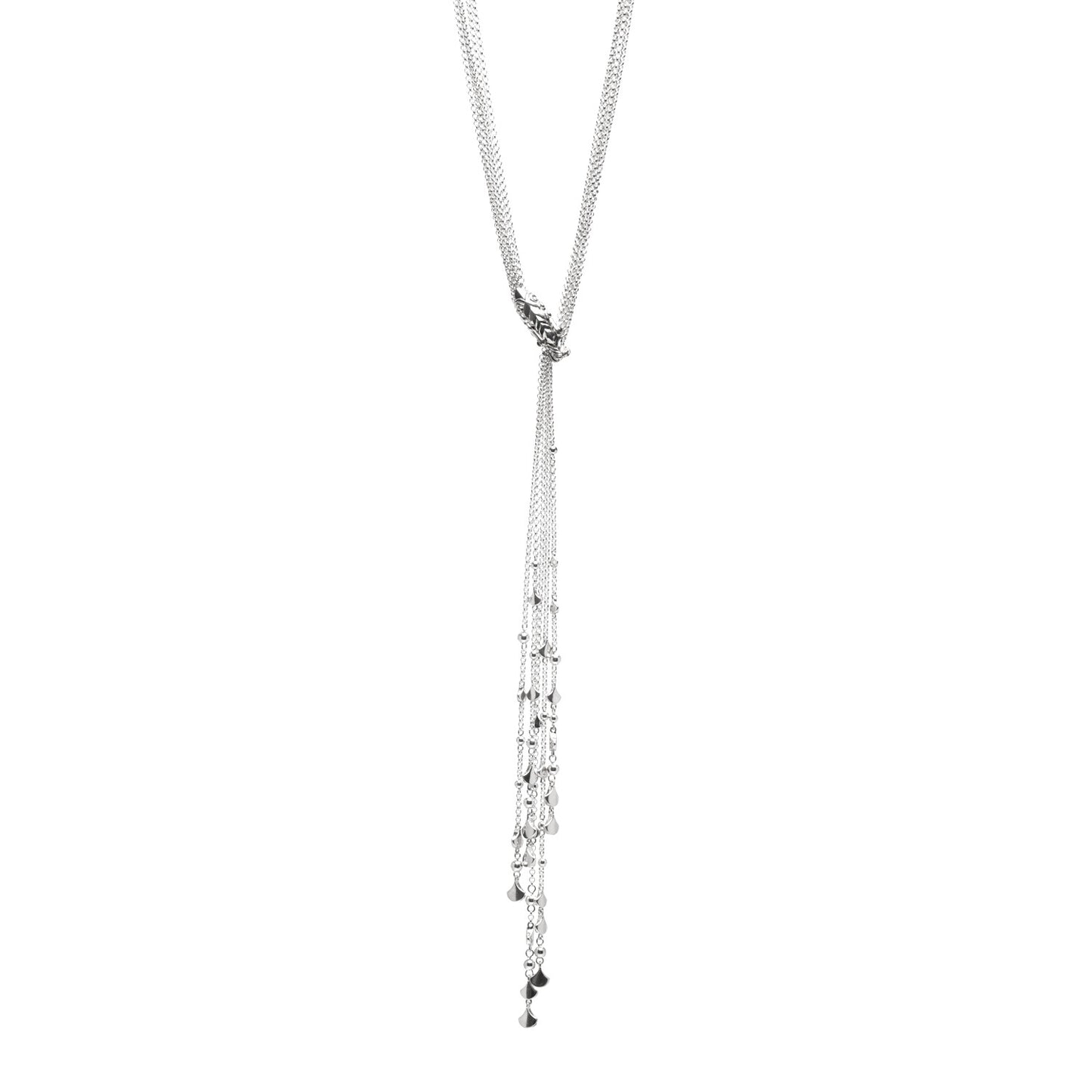 Sterling Silver Sapphire Legends Naga Dragon Lariat Necklace
