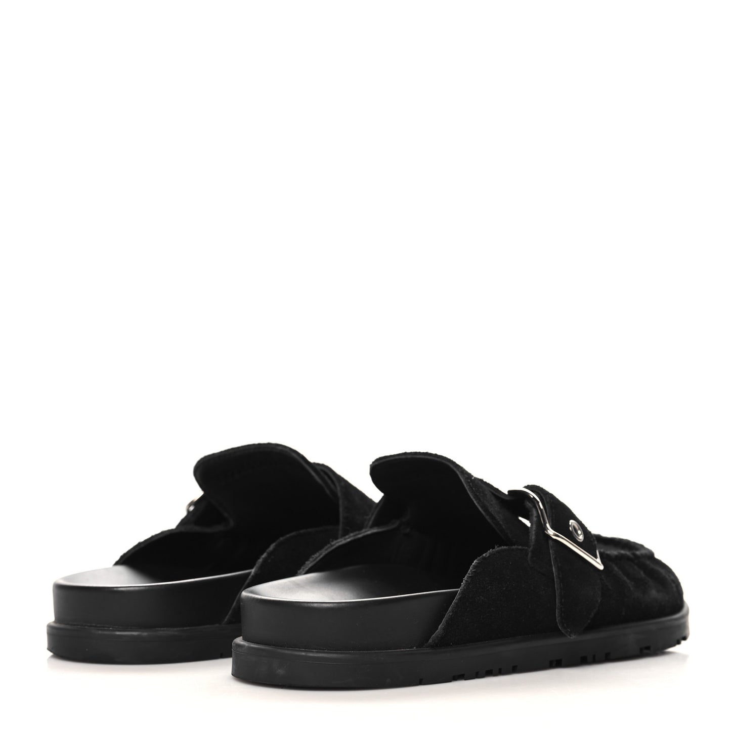 Suede Calfskin Go Mules 37.5 Black