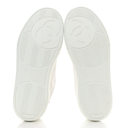 Chanel Calfskin Womens CC Logo Sneakers 37.5 White 5 of 10