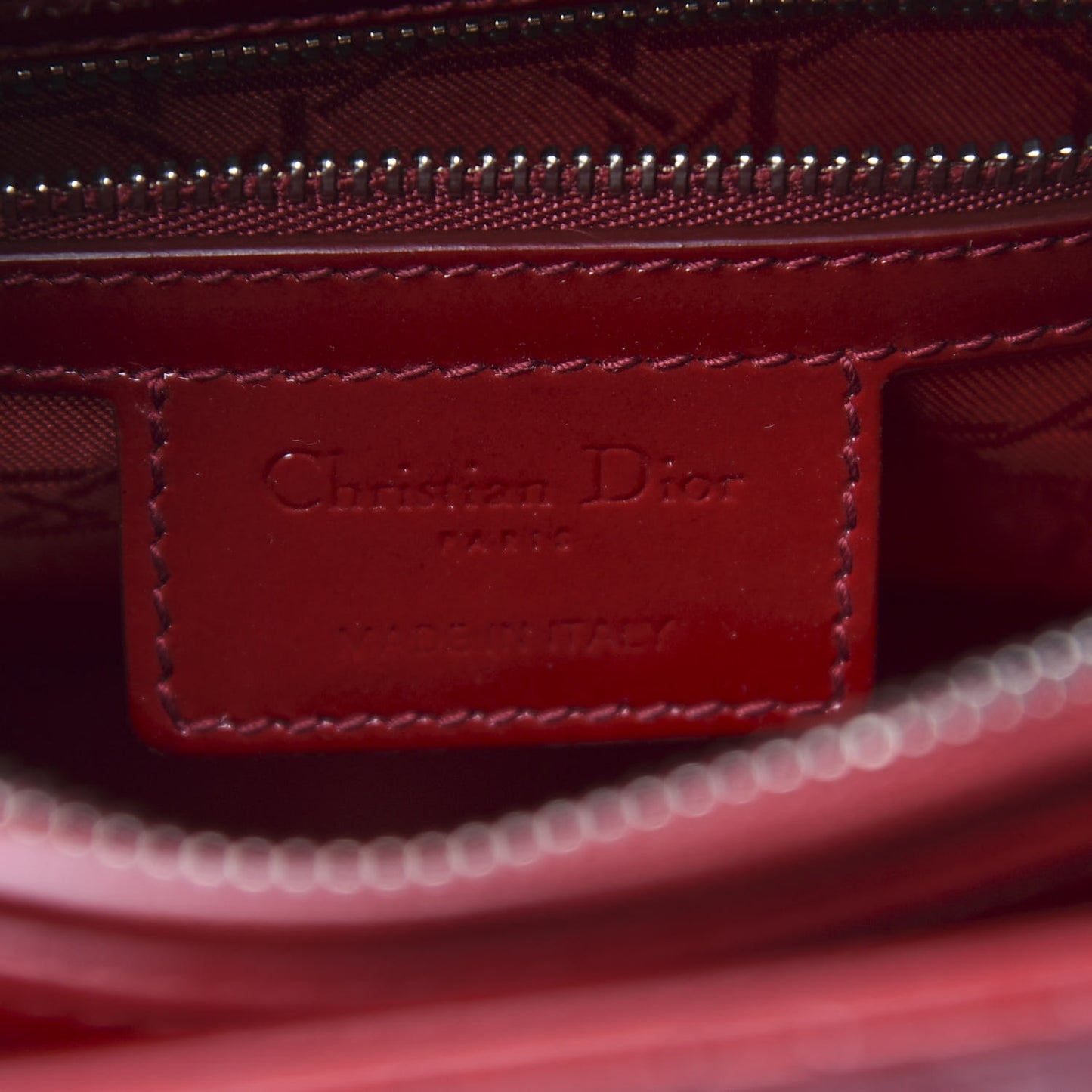 Patent Cannage Medium Lady Dior Red