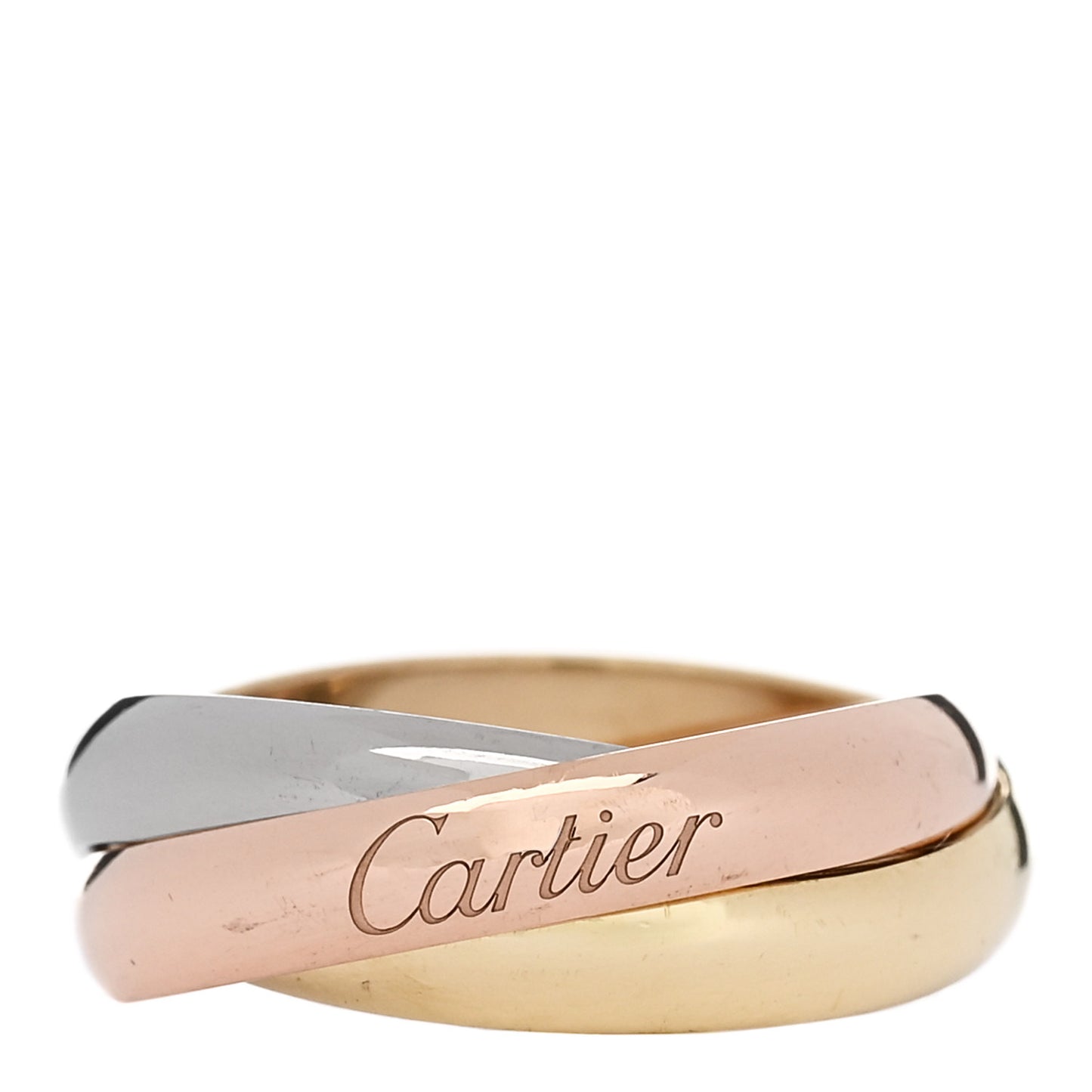 18K Pink Yellow White Gold Small Trinity Ring 46 3.75