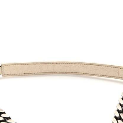 Saint Laurent Calfskin Crocodile Embossed Medium College Monogram Satchel Porcellana 15 of 16
