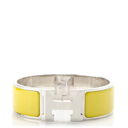 Hermes Enamel Clic Clac H Wide Bracelet GM Chartreuse 1 of 5