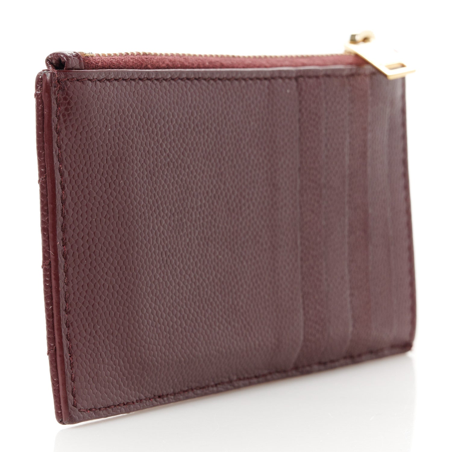 Saint Laurent Monogram Grain de Poudre 5 Fragments Zip Pouch Card Holder Palissandre 3 of 8