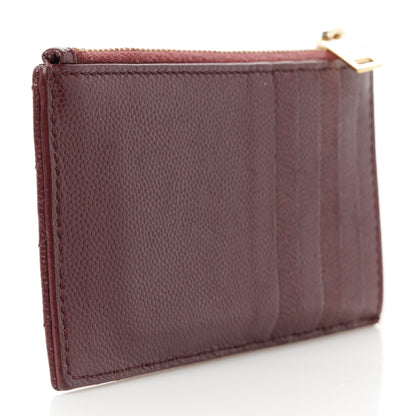 Saint Laurent Monogram Grain de Poudre 5 Fragments Zip Pouch Card Holder Palissandre 3 of 8