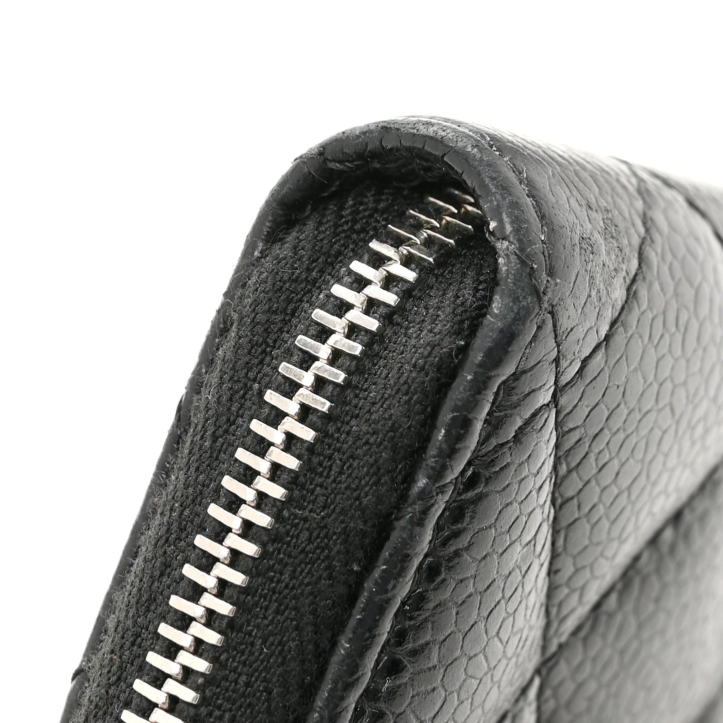 Caviar Quilted Zip Coin Purse Black