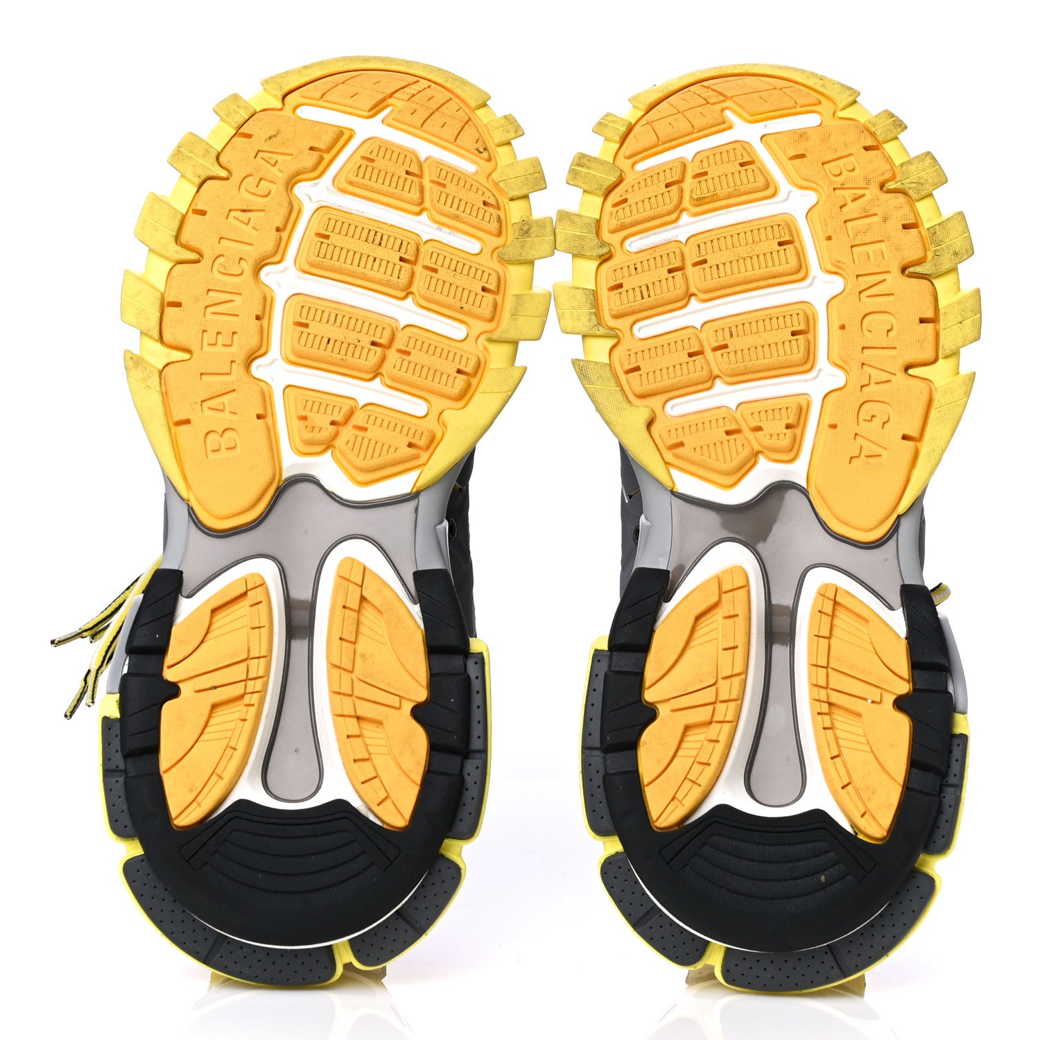 Balenciaga Mesh Nylon Womens Track Sneakers 39 Jaune Black White 12 of 19