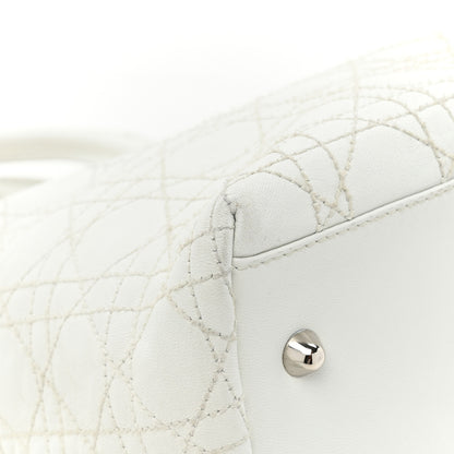 Christian Dior Lambskin Cannage Medium Soft Lady Dior White 10 of 14
