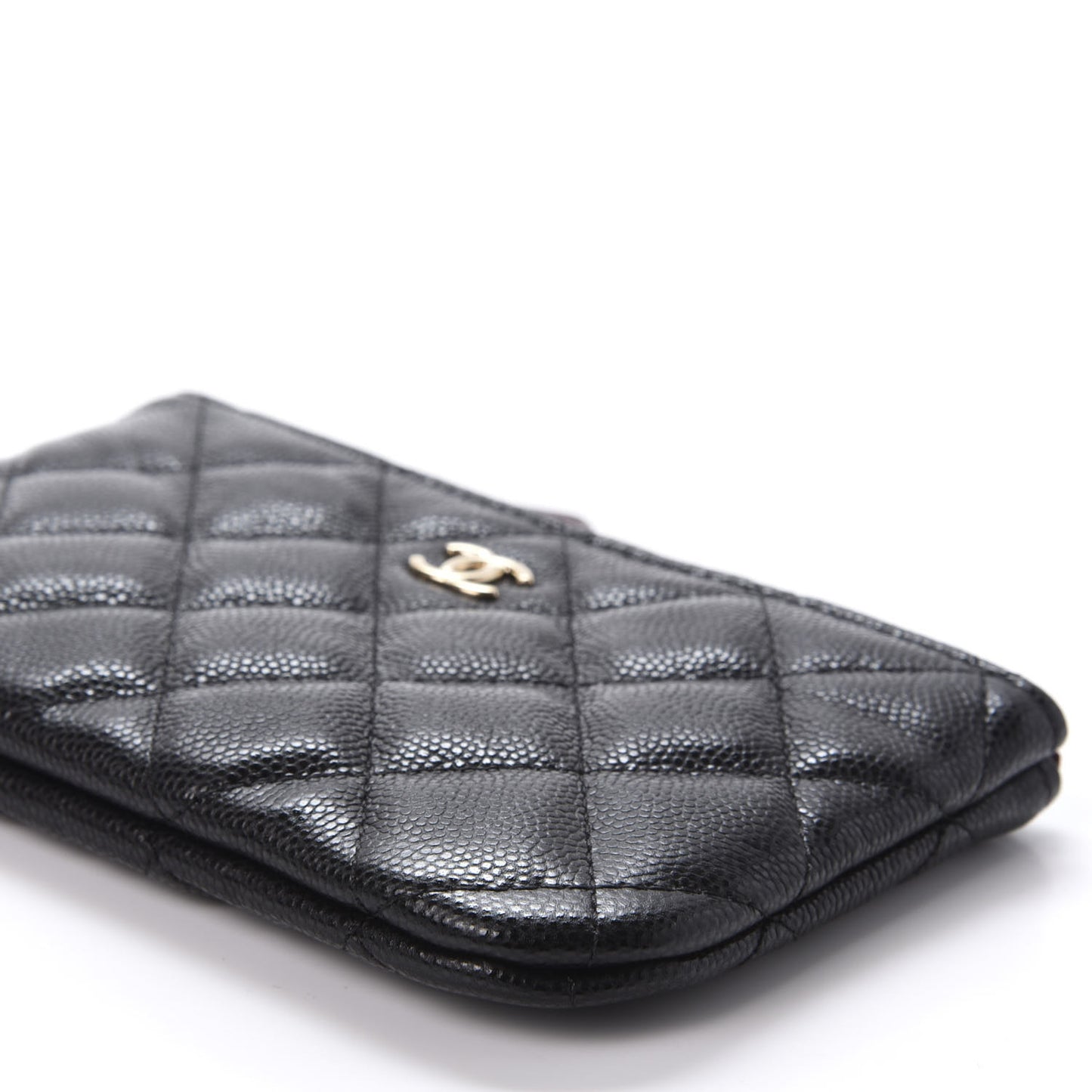 Caviar Quilted Small Cosmetic Case Black