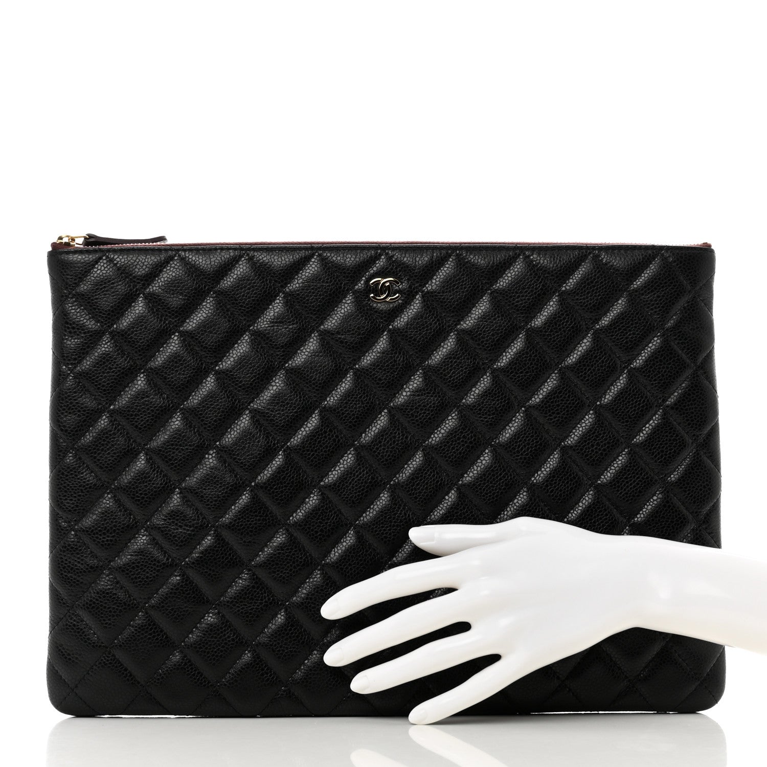 Chanel Caviar Quilted Large Cosmetic Case Black 2 of 8