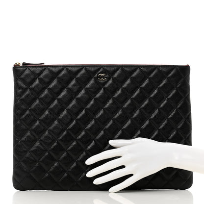 Chanel Caviar Quilted Large Cosmetic Case Black 2 of 8